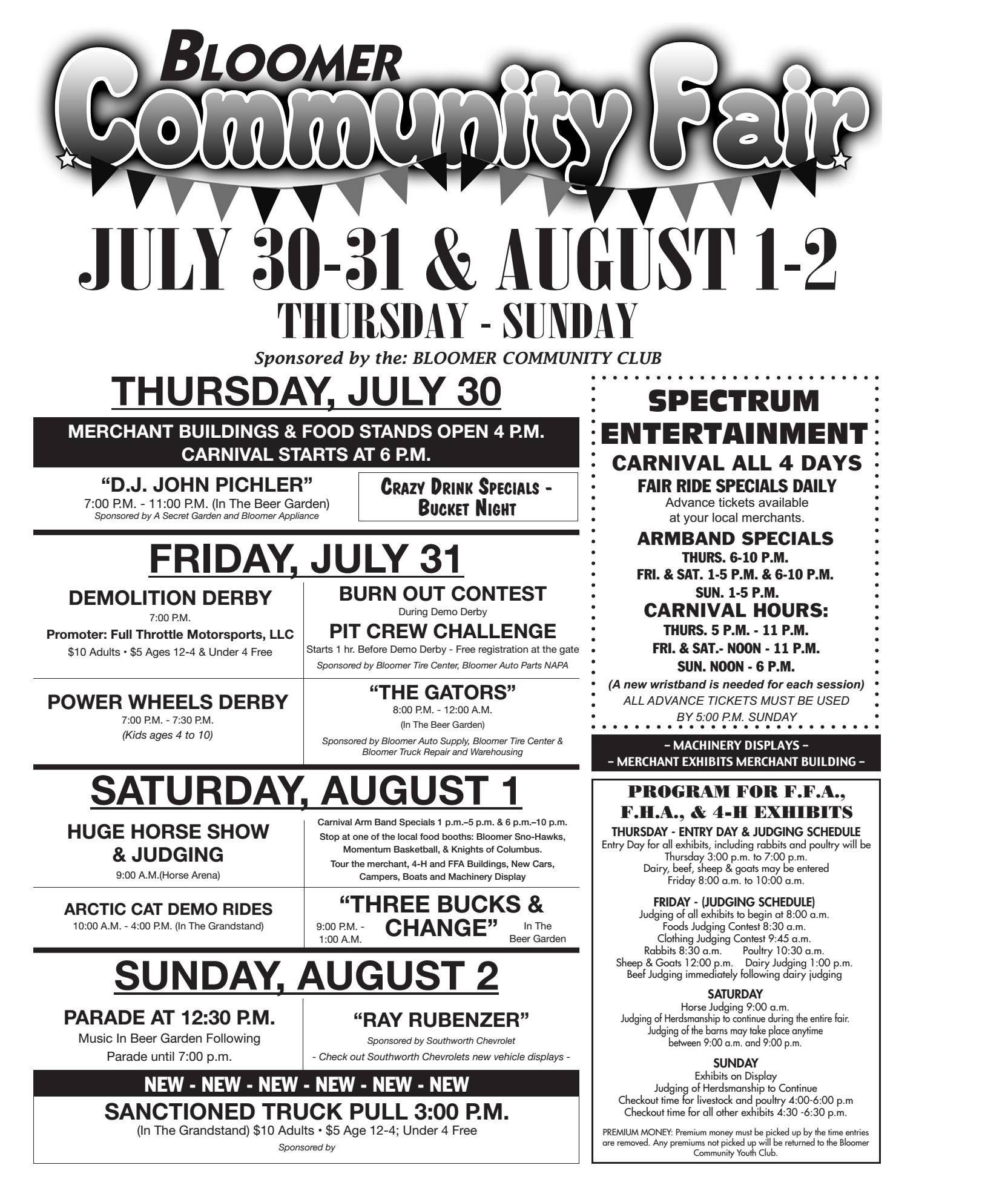 Bloomer Community Fair 2015